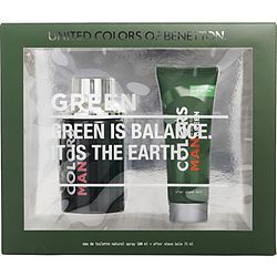 COLORS DE BENETTON GREEN by Benetton EDT SPRAY 3.4 OZ & AFTERSHAVE BALM 2.5 OZ