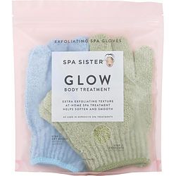 SPA ACCESSORIES by Spa Accessories SPA SISTER TWIN EXFOLIATING GLOVES TREATMENT (SAGE & BLUE)